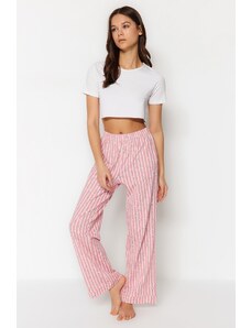 Trendyol rózsaszín pamutcsíkos kötött pizsama alsók