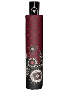 DOPPLER Fiber Style félautomata női esernyő, bordó-virágos