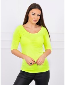 KS Női póló nyakkivágással, neonsárga színben 8832