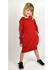 LOVEMADE Lány kapucnis pulóver ruha - piros