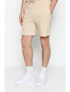Trendyol Limited Edition Beige Regular 100% Cotton Textured Shorts