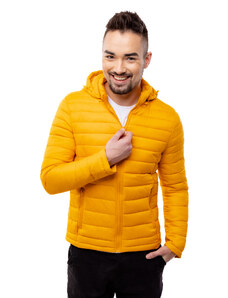 Férfi steppelt kabát GLANO - sárga