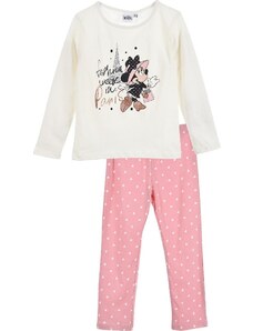DISNEY Minnie Mouse-os krémszinű-rózsaszín hosszú ujjú pizsama