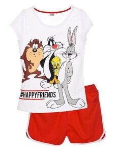 Fehér-piros nyári pizsama - Looney Tunes