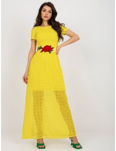 Fashionhunters Yellow evening dress with lining
