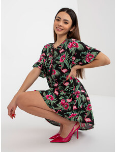 Fashionhunters Dress with summer print and ruffle SUBLEVEL