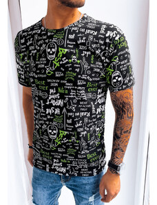 BASIC Fekete férfi póló nyomtatással RX5119