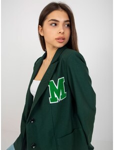 Fashionhunters Dark green lady's oversized jacket