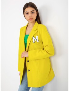 Fashionhunters Lady's yellow jacket with patches