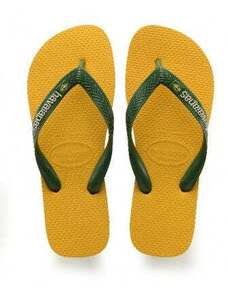 Havaianas Brasil Logo flip-flop papucs, sárga/zöld