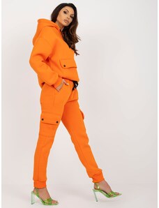 Fashionhunters Orange tracksuit with oversized sweatshirt
