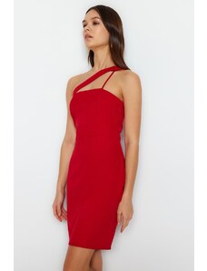 Trendyol Red aszimmetrikus gallér szőtt ruha