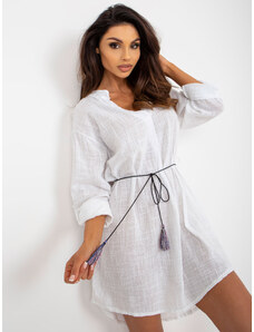 Fashionhunters White everyday dress with wide sleeves OCH BELLA