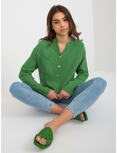 Fashionhunters Green loose shirt blouse from OCH BELLA