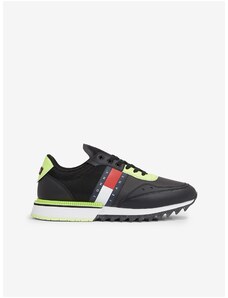 Black Mens Leather Sneakers Tommy Hilfiger Tommy Jeans Cleated T - Men
