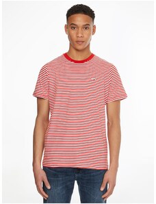 Tommy Hilfiger White-Red Striped T-Shirt Tommy Jeans Classics - Men