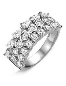 Victoria ezüst színű fehér köves gyűrű 58