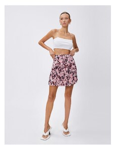 Koton Pleated Mini Skirt Elastic Waist Letter Printed