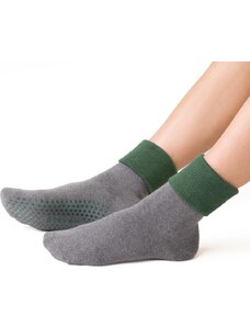 STEVEN Szürkészöld női csúszásmentes zokni Art.126 PX023, GRAY MELANGE - ABS