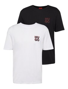 HUGO Red Póló 'Dimento' tűzpiros / fekete / fehér