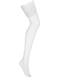 BASIC Fehér/fekete csipkés nylon Obsessive 810 Stockings S-XL