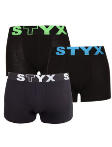3PACK gyermek boxeralsó Styx sport gumi fekete