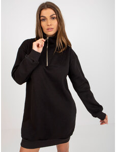 Fashionhunters Basic black tracksuit dress of oversize cut