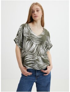 Khaki patterned blouse ONLY Augustina - Women