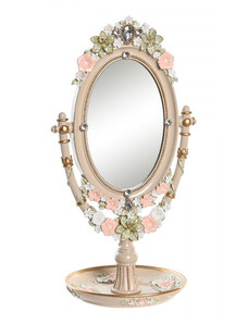 Tükör Rögzítő konzollal DKD Home Decor 16,5 x 13 x 30 cm Kristály Gyanta Többszínű Romantikus