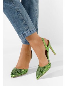 Zapatos Viviana zöld tűsarkú cipő