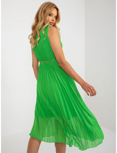 Fashionhunters Light green midi dress with clutch neckline
