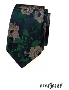 Avantgard Keskeny nyakkendő színes virágmintával