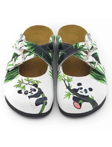 Terlik Sabo Terlik színes és orvosi parafa/EVA cipő cikcakk - papucs panda a fán