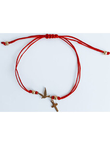 BASIC Piros karkötő madárral és kereszttel HEARTBEAT Dstreet LY0075