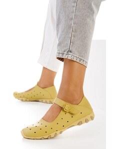Zapatos Flary sárga bőr balerina cipő