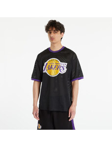Férfi póló New Era Los Angeles Lakers NBA Team Logo Mesh Oversized T-Shirt Black/ True Purple