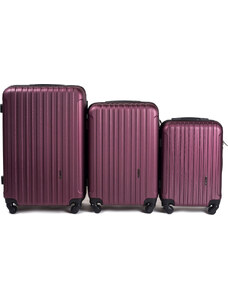 Borvörös három darabos utazóbőrönd készlet 2011, Luggage 3 sets (L,M,S) Wings, Burgundy