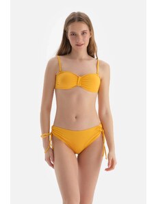 Dagi sárga pánt nélküli bikini felső