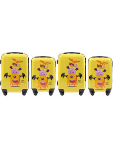 4 darabos gyerek bőrönd szett - Bat PC-KD01, Wings 2S+2XS case set, MONSTER