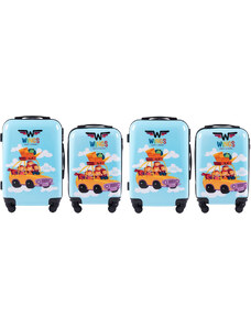 4 darabos gyerek bőrönd szett - Family car PC-KD01, Wings 2S+2XS case set, CAR