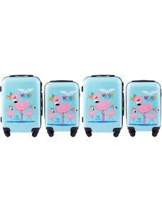 4 darabos gyermek bőrönd készlet - Flamingo PC-KD01, Wings 2S+2XS case set, UNICORN