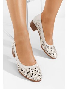 Zapatos Admire fehér alacsony sarkú körömcipők