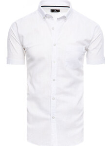 BASIC Fehér, egyszínű férfi ing - rövid ujjal KX0981