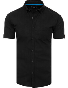 BASIC Fekete férfi egyszínű ing rövid ujjú KX0982
