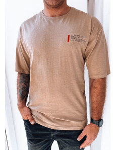 BASIC Világosbarna férfi póló nyomtatással a hátoldalon RX5303