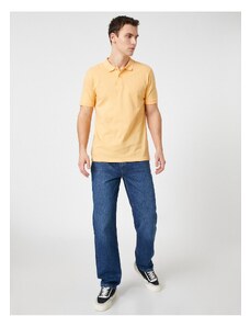 Koton Basic póló póló Neck Slim Fit gombokkal.