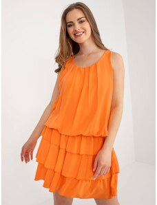 Fashionhunters Orange dress with ruffles OCH BELLA