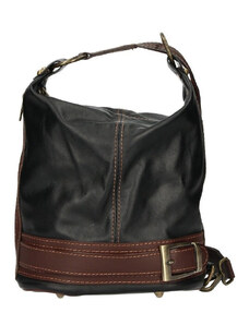 Delis Ingrid női táska, természetes bőr, fekete / barna