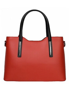 Delis GT1553, Női táska, természetes bőr, Piros / Fekete