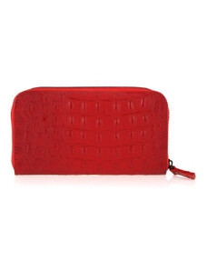 DELIS Női pénztárca, Cira PT1107, természetes bőr, Piros